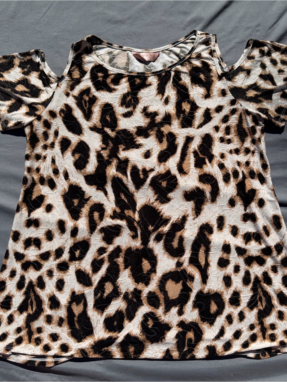 Amana Leopard Cold-Shoulder Top - Brown & Black